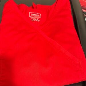 NWOT Cherokee Women's Red V-Neck Short Sleeve Top XL